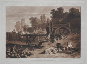 Liber Studiorum: o pátio com o galo. de Joseph Mallord William Turner