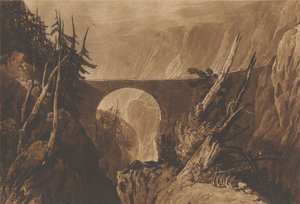 Pequena Ponte do Diabo sobre o Reuss acima de Altdorf, Suíça de Joseph Mallord William Turner