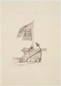 No.0567 Portos da Inglaterra, desenho para a página de título de um livro, 1825 (tinta e lavagem) de Joseph Mallord William Turner