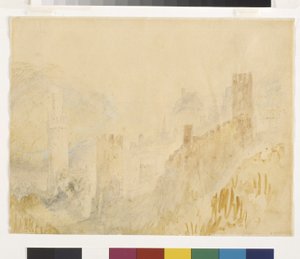 Oberwesel On The Rhine (aguarela sobre lápis sobre papel branco) de Joseph Mallord William Turner