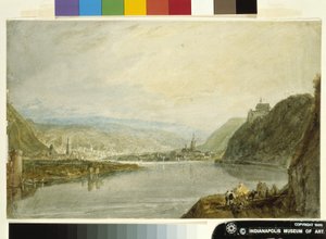 Remagen, Erpel e Linz (aguarela e guache em papel branco preparado com lavagem cinzenta) de Joseph Mallord William Turner
