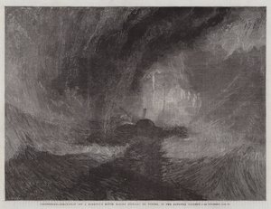 Tempestade de neve, barco a vapor fora da boca de um porto fazendo sinais, na National Gallery