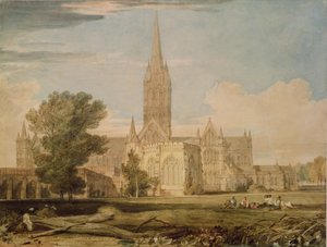 Vista sul da Catedral de Salisbury, 1797-98 de Joseph Mallord William Turner