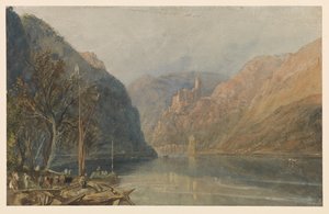 Castelo de São Goarshausen e Katz, 1817 de Joseph Mallord William Turner