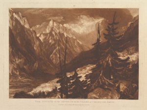A fonte do Arvaron no vale de Chamouni, Savoy Liber Studiorum, pa ..., 1 de janeiro de 1816. de Joseph Mallord William Turner