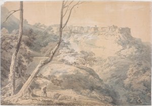 Tivoli com o Templo da Sibila (lápis e aquarela sobre papel (a bordo)) de Joseph Mallord William Turner