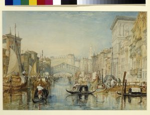 Veneza, O Rialto (aguarela sobre lápis sobre papel branco) de Joseph Mallord William Turner