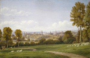 Vista de Oxford a partir de Headington (aguarela sobre papel)