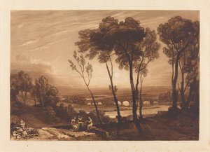A Ponte na Distância Média de Joseph Mallord William Turner and Charles Turner