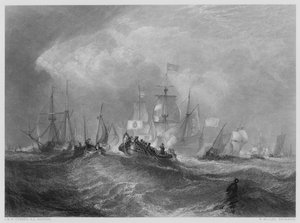 O Príncipe de Orange Landing at Torbay, da foto na Galeria Vernon de after Joseph Mallord William Turner