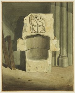 Antiga fonte tirada da parede sul da cripta da Igreja de São João (aguarela sobre papel) de Joseph Manning