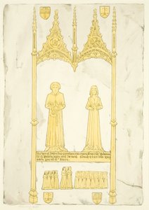Latão de John e Johanna Jay em St Mary Redcliffe (aguarela sobre papel) de Joseph Manning