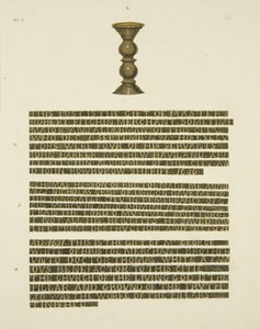 Pilar de Bronze (Pregos) No. 2, com inscrições dos No. 2, 3 e 4 (lápis e aguarela sobre papel) de Joseph Manning