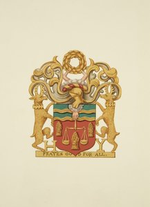 Escudo dos Padeiros, com a inscrição "H.Y". e "Reza a Deus por todos", c.1830 (lápis e aguarela sobre papel)