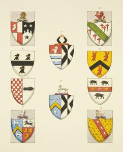 Escudos de armas de monumentos da Igreja de São Tomás (aguarela sobre papel) de Joseph Manning