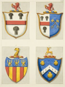 Brasões de armas na Igreja de Cristo (aguarela sobre papel) de Joseph Manning