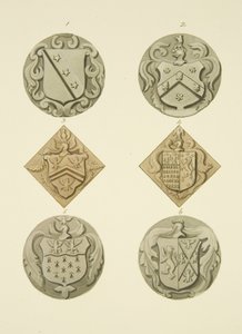 Brasões em pedras da Igreja de São Tomás (aguarela em papel) de Joseph Manning