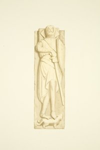 Efígie de Robert de Berkeley em St Mary Redcliffe (aguarela sobre papel) de Joseph Manning