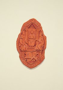 Frente do Selo de Matthew Parker, Arcebispo de Cantuária, à Vontade de Thomas Alyce, Comerciante de Joseph Manning
