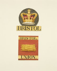 Crachás ou marcas de fogo dos Bombeiros da Coroa de Bristol e dos Bombeiros da União de Bristol de Joseph Manning
