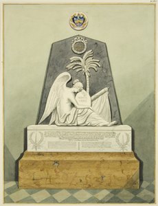 Monumento na Igreja de São Paulo (lápis e aguarela sobre papel) de Joseph Manning