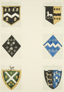 Brasões monumentais na Igreja de São Miguel (aguarela sobre papel) de Joseph Manning
