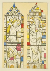 Vidro manchado na janela norte, transepto norte de St Mary Redcliffe (aguarela sobre papel) de Joseph Manning