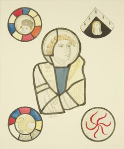 Vidro manchado na janela norte da capela de St Mary Redcliffe (aguarela sobre papel) de Joseph Manning