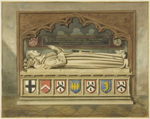 Túmulo de Walter Frampton na Igreja de São João (aguarela sobre papel) de Joseph Manning