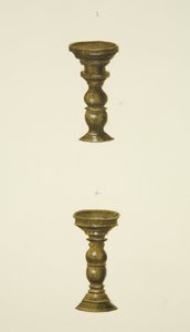 Dois dos pilares (pregos) antes da troca (aguarela sobre papel) de Joseph Manning