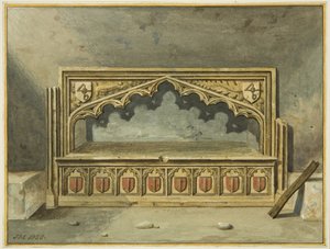 Túmulo desconhecido na cripta da Igreja de São João (aguarela sobre papel) de Joseph Manning