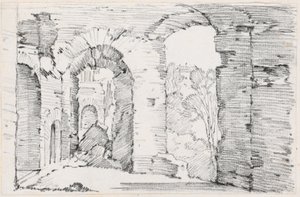 Passagens arqueadas de um edifício em ruínas de Joseph Marie Vien