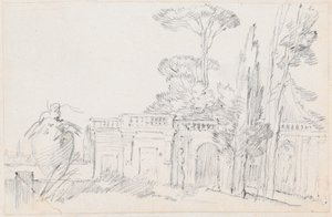 Jardins de uma villa italiana de Joseph Marie Vien