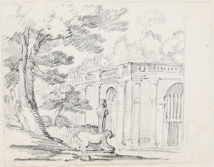 Loggia e estatuária em um jardim italiano de Joseph Marie Vien