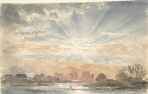 Paisagem com Sol Nascente, 1 de dezembro de 1828, 8h30, 1828. de Joseph Michael Gandy