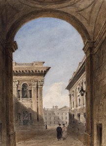 Portão de Canterbury e Christ Church Quad, Oxford, 1833 (wc no papel)