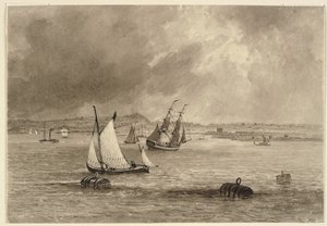 Navios ao largo da costa de Joseph Murray Ince