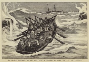 A peregrinação de um artista à Terra Santa, X, desembarque em Jaffa, a rocha de Andrômeda de Joseph Nash