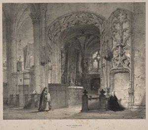 Arquitetura da Idade Média: Capela em St. Jacques, Dieppe de Joseph Nash