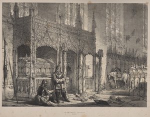 Arquitetura da Idade Média: Na Igreja de Arundel, Sussex de Joseph Nash