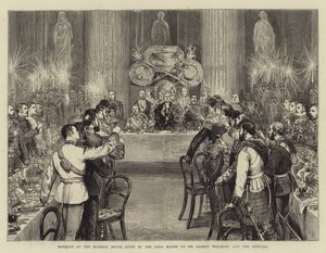 Banquete na Mansion House dado pelo Lord Mayor a Sir Garnet Wolseley e os oficiais