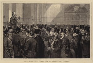 Sendo martelado, um esboço na Bolsa de Valores de Londres