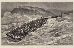 Voltando para casa do Transvaal, tropas britânicas re-embarcando em Port Natal de Joseph Nash