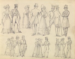 Homens e Mulheres na Moda Conversando de Joseph Nash