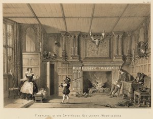 Lareira na casa da porta, Kenilworth, Warwickshire