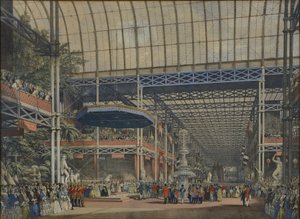 De "Imagens abrangentes da grande exposição de 1851" de Dickinson, publicado em 1854 A inauguração, em 1º de maio de 1851 de Joseph Nash