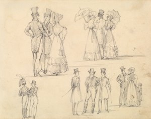 Grupos de Homens e Mulheres em Conservação de Joseph Nash
