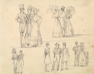 Grupos de Homens e Mulheres em Conservação de Joseph Nash