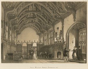 Salão, abadia de Milton, Dorsetshire de Joseph Nash