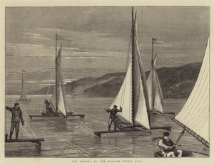 Ice Yachts no rio Hudson, EUA